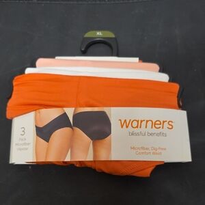 NWT Warners 3 Pack Microfiber Hipster Panties Womens Size XL